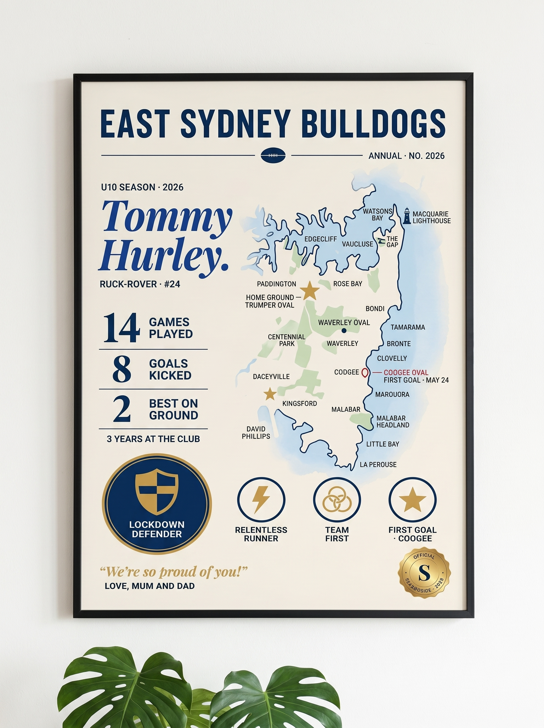 Seasonside framed print on wall